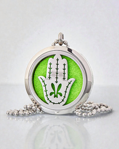 Hamsa Aura – Colar de Aromaterapia Mão de Fátima 30 mm
