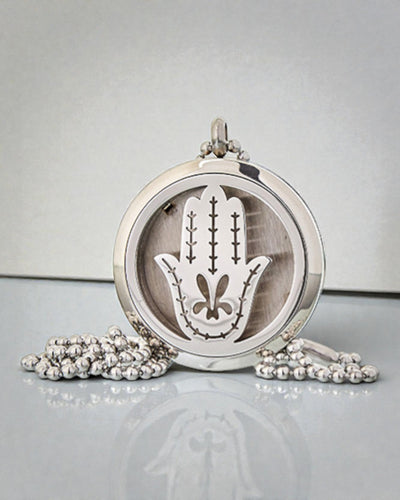 Hamsa Aura – Colar de Aromaterapia Mão de Fátima 30 mm