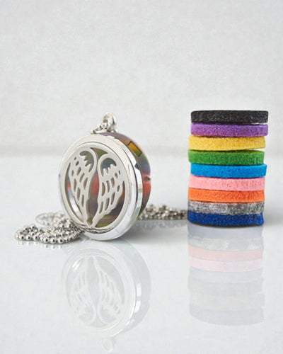 Colar Aromalife Angelic Wings – Medalhão Aromático Asas de Anjo 30 mm