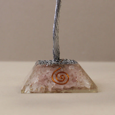 Árvore Mágica de Cristal de Quartzo Rosa com Base de Orgonite
