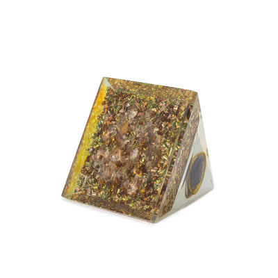 Pirâmide Média Orgonite com Ametista e Cobre 7x6 cm