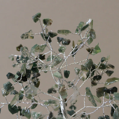 Árvore de Pedras com Base de Orgonite - 160 Pedras de Ágata Musgosa