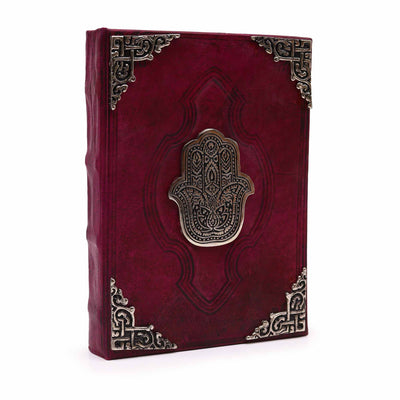 Livro Hefty Red Tan com Decoração Hamsa