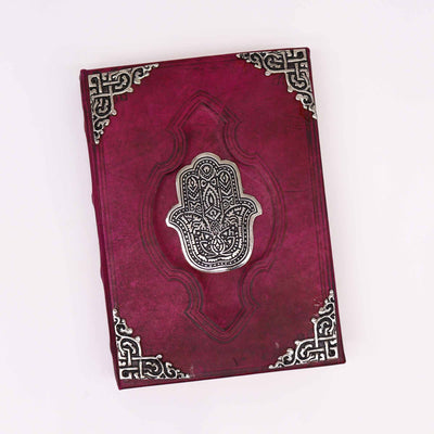 Livro Hefty Red Tan com Decoração Hamsa