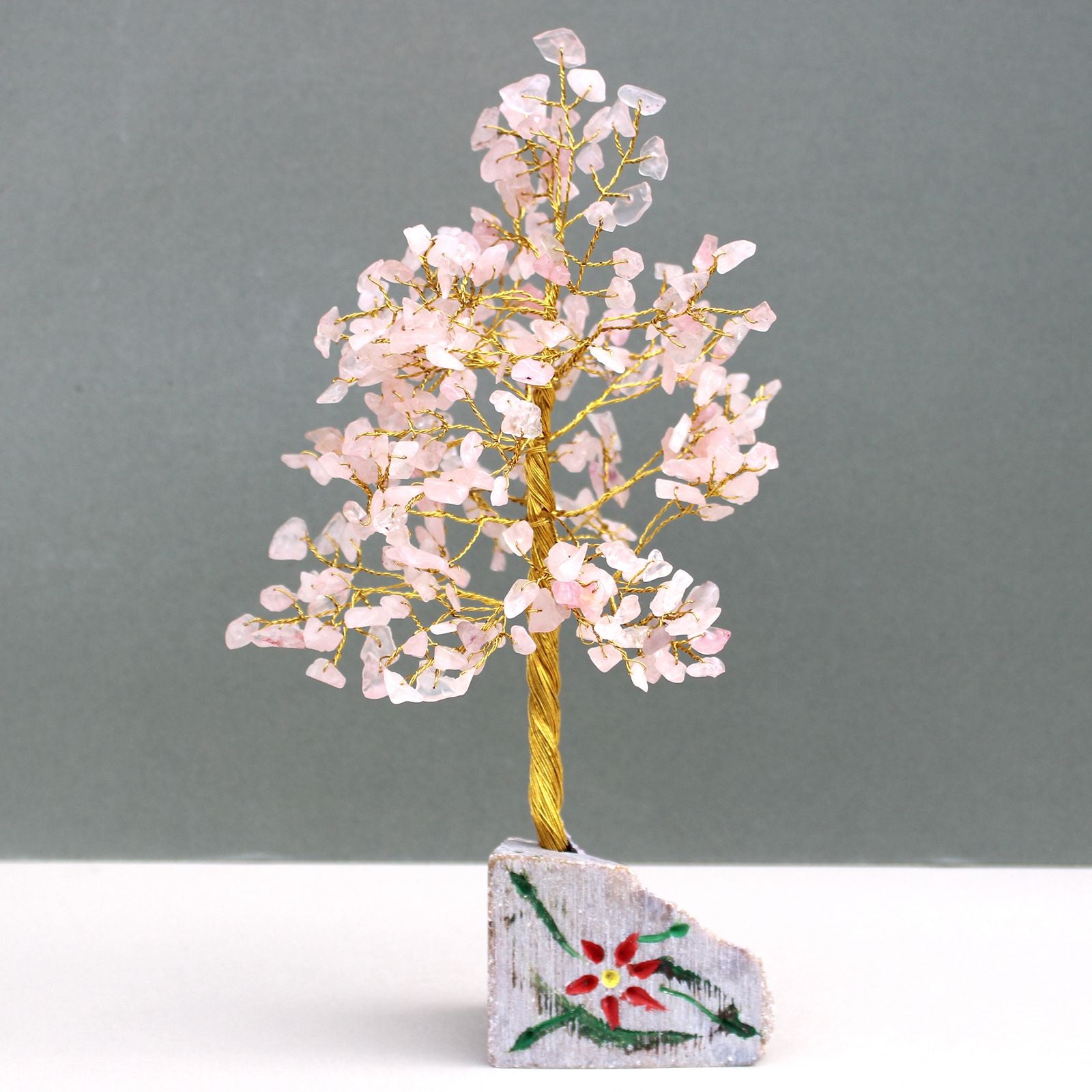 Árvore de Quartzo Rosa com 320 Pedras