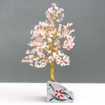 Árvore de Quartzo Rosa com 320 Pedras