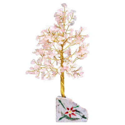 Árvore de Quartzo Rosa com 320 Pedras