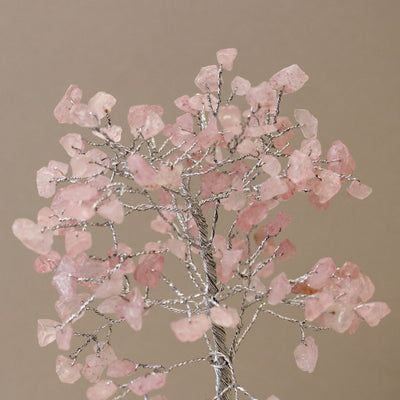 Árvore Mágica de Cristal de Quartzo Rosa com Base de Orgonite