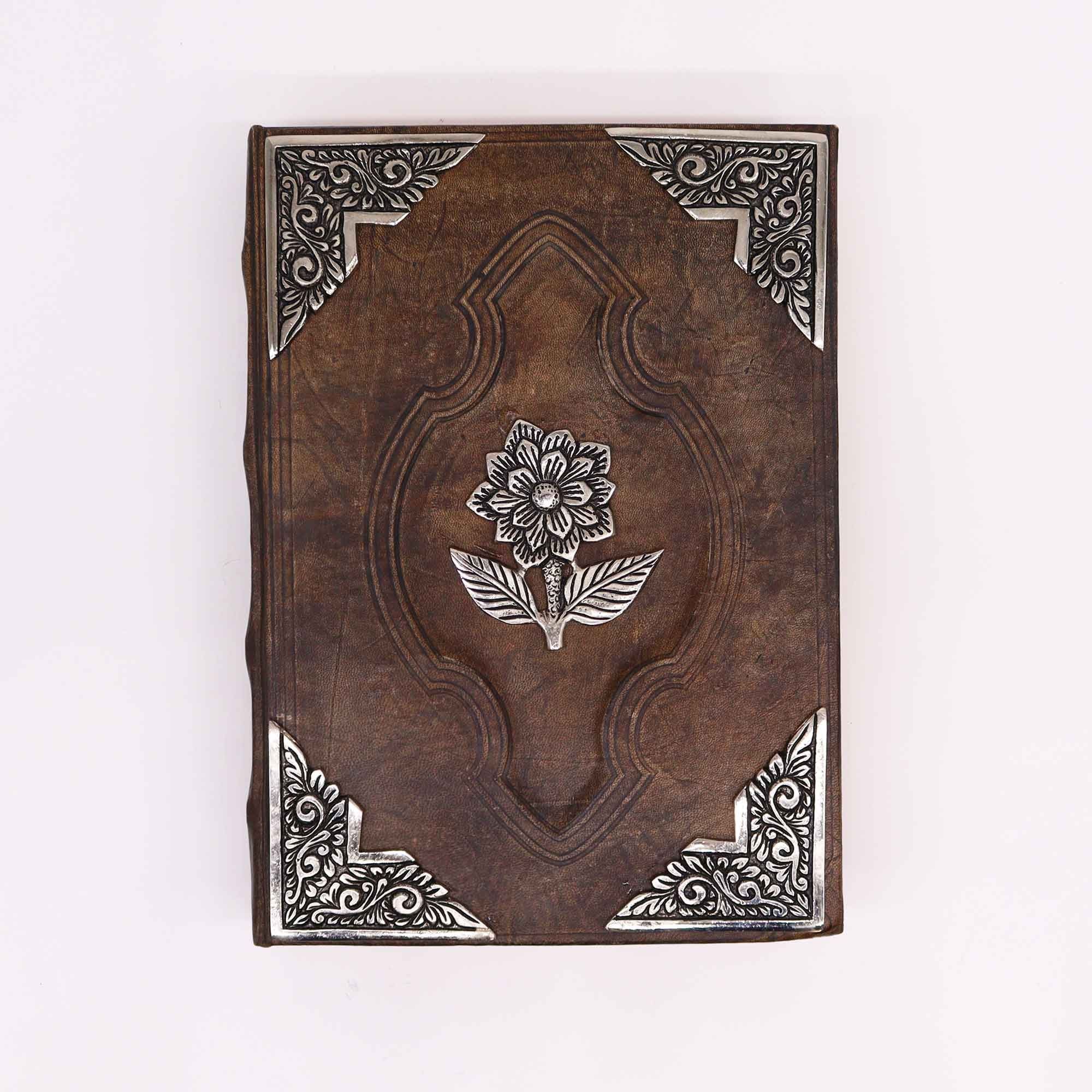 Elegante Caderno Hefty Brown Tan com Motivo Zinc Rose