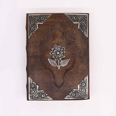 Elegante Caderno Hefty Brown Tan com Motivo Zinc Rose