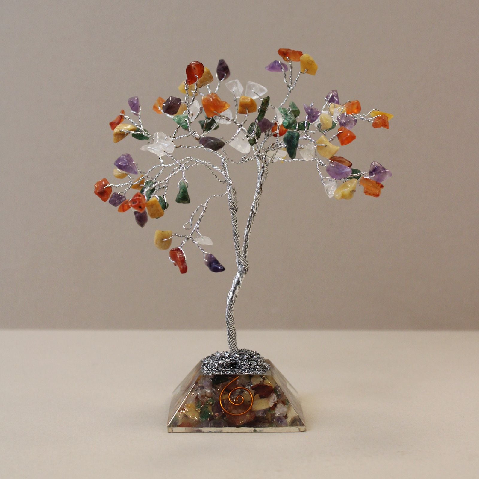Árvore Mágica de Pedras com Base de Orgonite