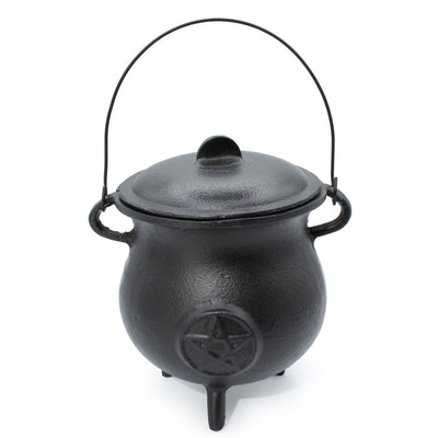 Potente Caldeirão de Ferro Fundido com Pentagrama 23x18 cm, 4500 g