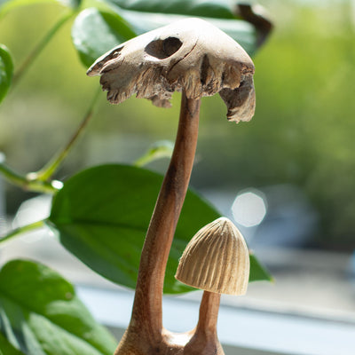 Escultura Artesanal em Madeira Parasita  
