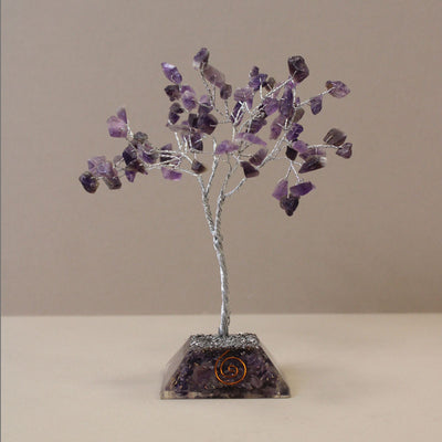 Árvore de Cristal de Ametista com Base de Orgonite