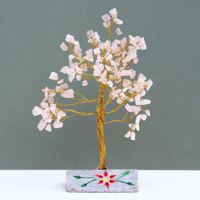 Árvore de Quartzo Rosa com 160 Pedras