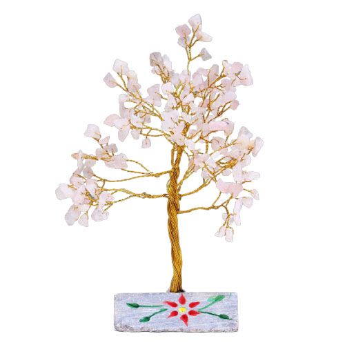 Árvore de Quartzo Rosa com 160 Pedras