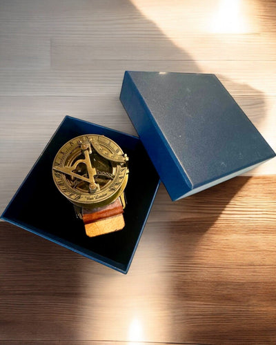 Relógio de Sol "Bússola Antiga", relógio de pulso com bússola, possibilidade de personalização com gravação