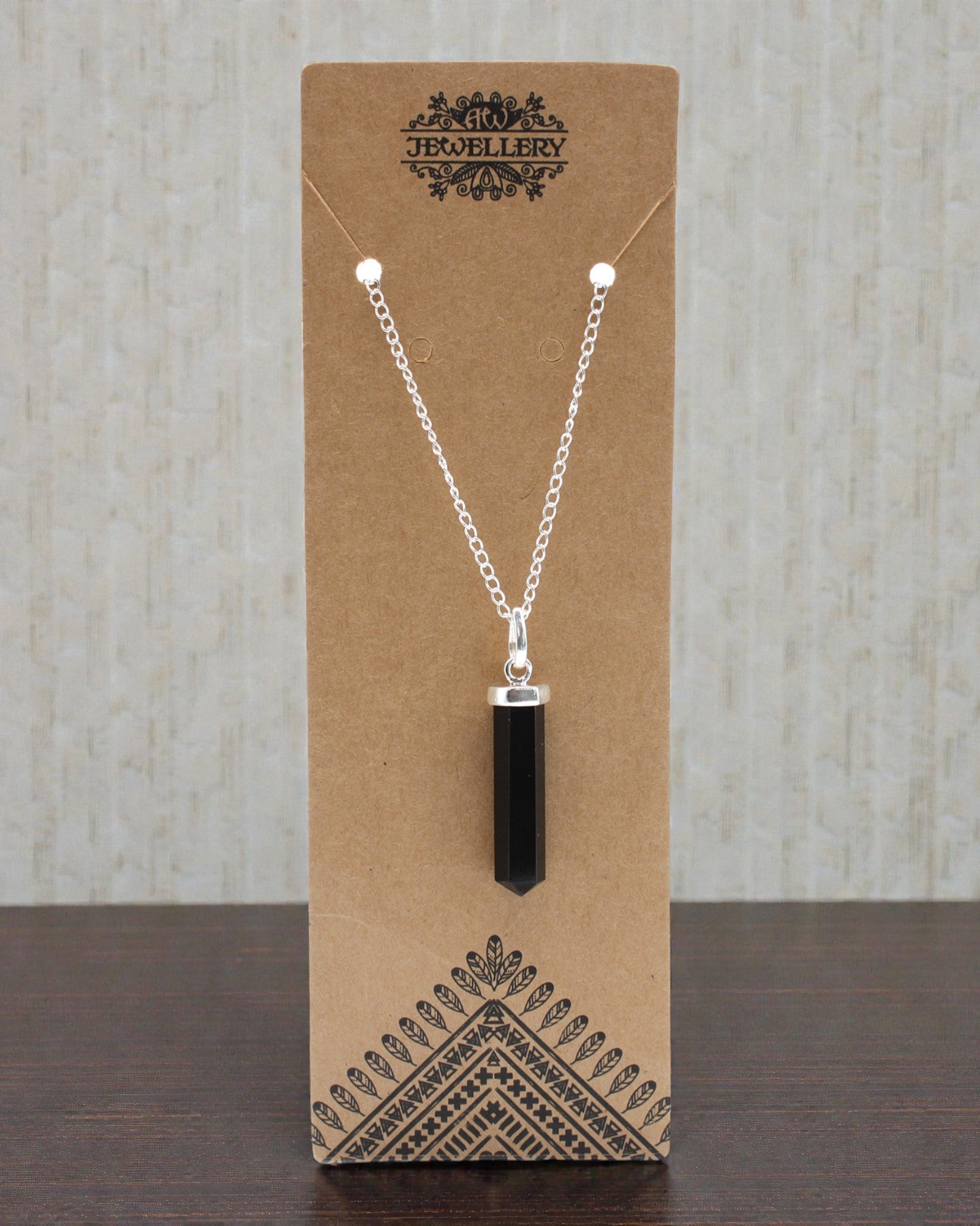 Ponta de Obsidiana – Pendente Clássico em Ponta de Ágata Negra