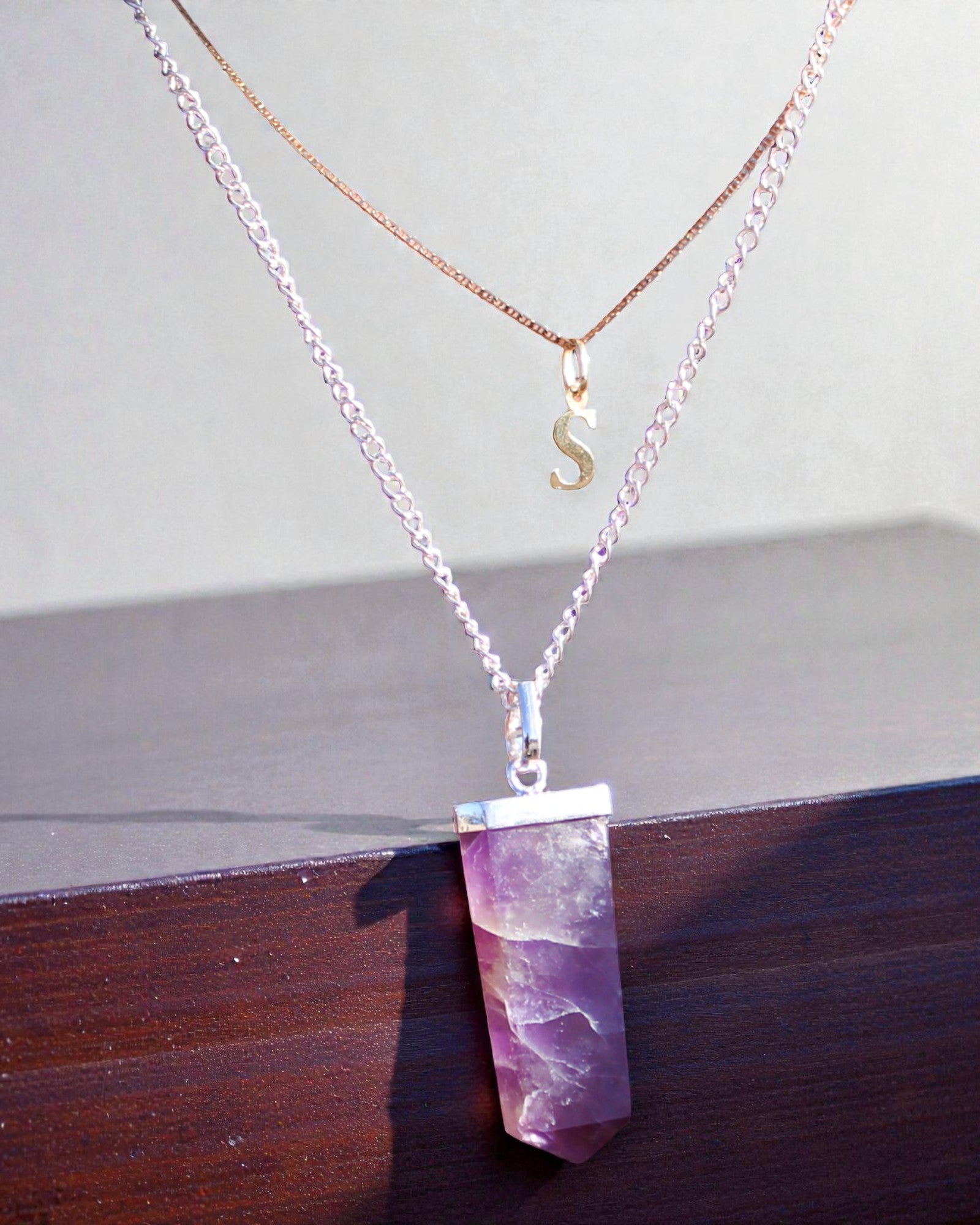 Raio de Cristal – Pendente Plano de Quartzo Cristal de Rocha em Corte de Cristal