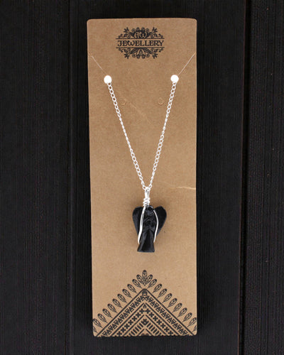 Guardian Noctis – Pendente Anjo da Guarda em Ágata Preta