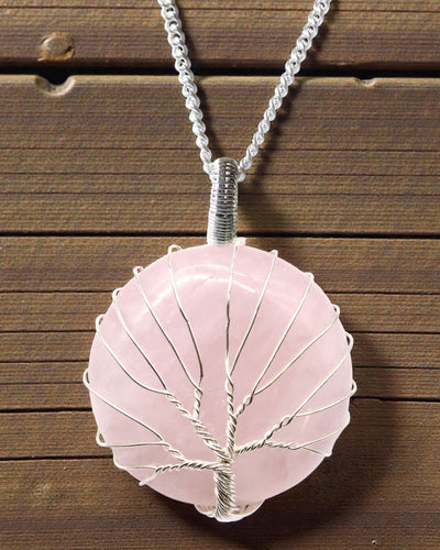 Árvore do Amor – Colar com Quartzo Rosa e Árvore da Vida