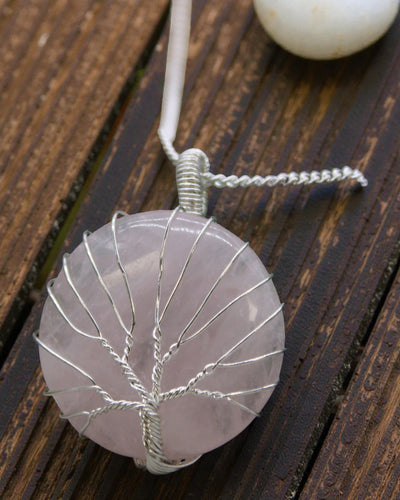 Árvore do Amor – Colar com Quartzo Rosa e Árvore da Vida