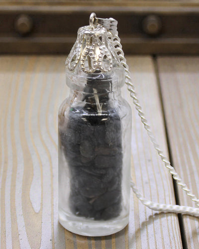 Talismã de Poder Verde-Garrafa – Colar com Ónix Preto