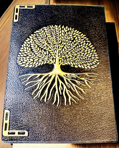 Vintage Diário "Árvore da Vida" A6 - Capa Elegante em Relevo de Pele Sintética, 100 Folhas