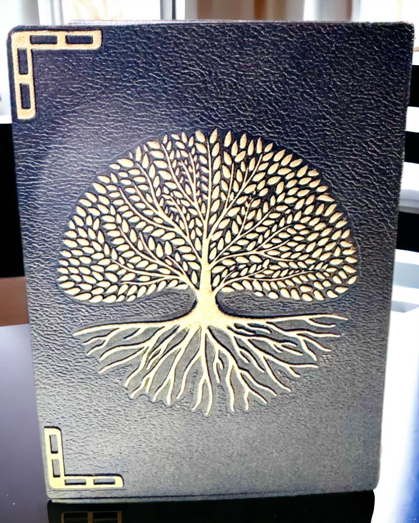 Vintage Diário "Árvore da Vida" A6 - Capa Elegante em Relevo de Pele Sintética, 100 Folhas