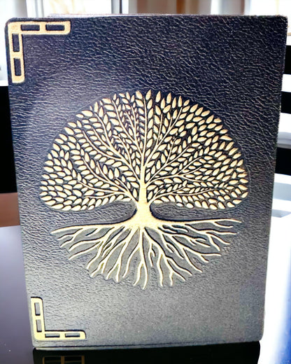 Vintage Diário "Árvore da Vida" A6 - Capa Elegante em Relevo de Pele Sintética, 100 Folhas