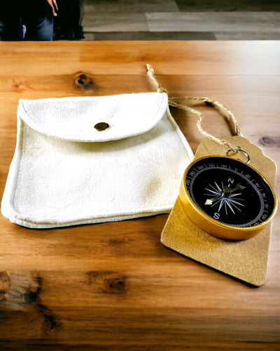 Bússola de Navegação Compacta com Acabamento Metálico – Essencial para Todo Viajante, com gravação