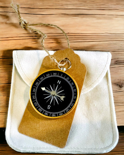Bússola de Navegação Compacta com Acabamento Metálico – Essencial para Todo Viajante, com gravação