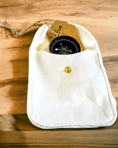 Bússola de Navegação Compacta com Acabamento Metálico – Essencial para Todo Viajante, com gravação