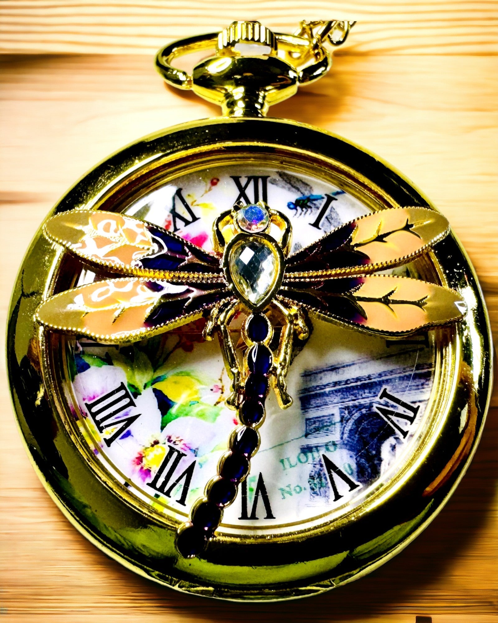 Clássico Relógio de Bolso Vintage com Tampa Transparente