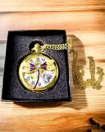 Clássico Relógio de Bolso Vintage com Tampa Transparente