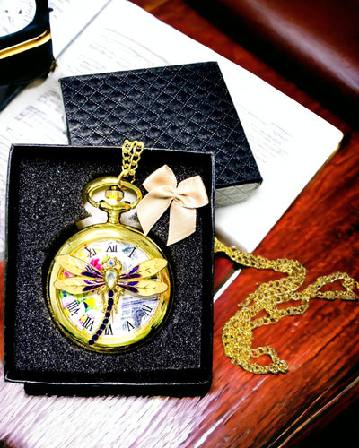 Clássico Relógio de Bolso Vintage com Tampa Transparente