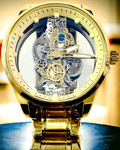 Relógio Desportivo Masculino com Mecanismo de Quartzo Transparente e Reversível e Pulseira de Alumínio – Ideal para Presente. Personalização com gravação