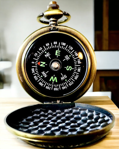 "Kompass Retro de Bolso com Motivo de Nova Iorque – Bússola Multifuncional e Elegante com Imagem da Estátua da Liberdade"