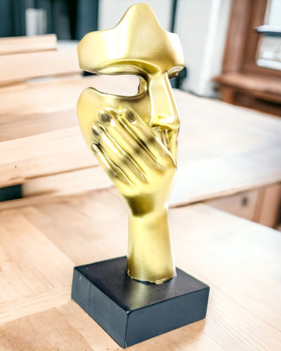 Escultura Abstrata de Mão "Toque de Arte" - Decoração de Escritório em Estilo Europeu, Personalização com gravação 2 peças