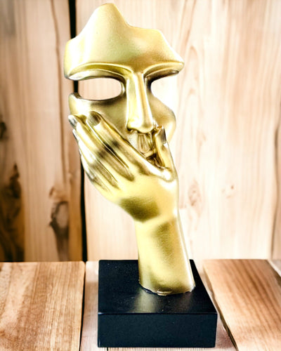 Escultura Abstrata de Mão "Toque de Arte" - Decoração de Escritório em Estilo Europeu, Personalização com gravação 2 peças