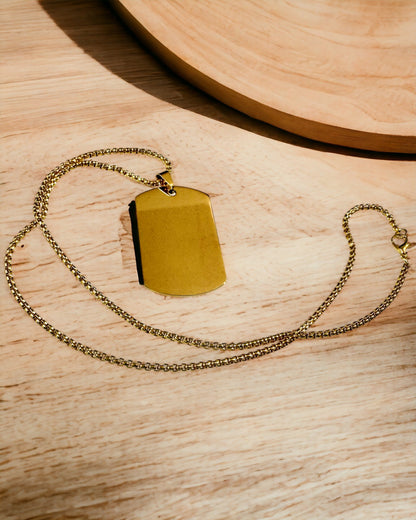 Colar com Dog Tag "Três Tons de Estilo" - Placa de Identificação - Pingente Elegante em Aço Inoxidável com Opção de Gravação