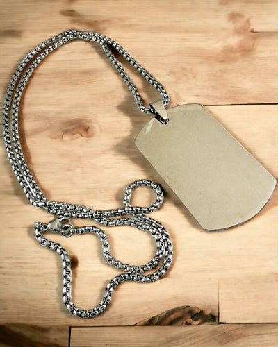 Colar com Dog Tag "Três Tons de Estilo" - Placa de Identificação - Pingente Elegante em Aço Inoxidável com Opção de Gravação