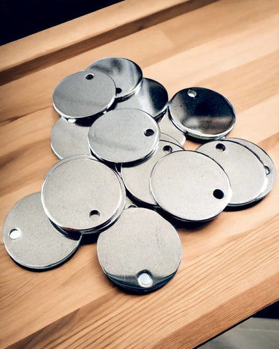 Pendente Redondo de Aço Inoxidável para presente com possibilidade de Personalização, gravação