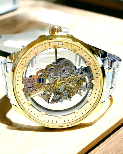 Relógio Masculino de Quartzo "Vision Sport" – Duplamente Transparente com Alumínio