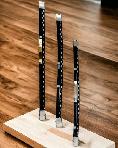 Pulseira Desportiva de Pele PU e Aço Inoxidável com Possibilidade de Gravação – 3 Cores