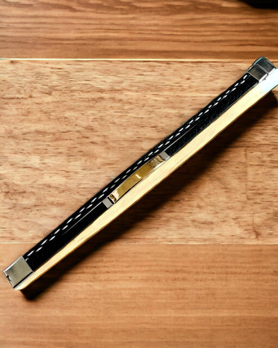 Pulseira Desportiva de Pele PU e Aço Inoxidável com Possibilidade de Gravação – 3 Cores