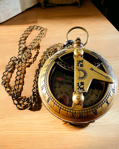 Bússola de Navegação do Viajante com gravação, personalização – Artesanato de Artesãos Indianos