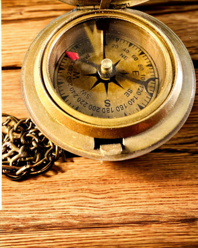 Bússola de Navegação do Viajante com gravação, personalização – Artesanato de Artesãos Indianos