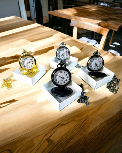 Relógio de Bolso Preto "Klasyczny Elegans" com possibilidade de gravação