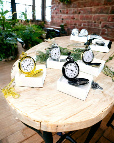 Relógio de Bolso Preto "Klasyczny Elegans" com possibilidade de gravação